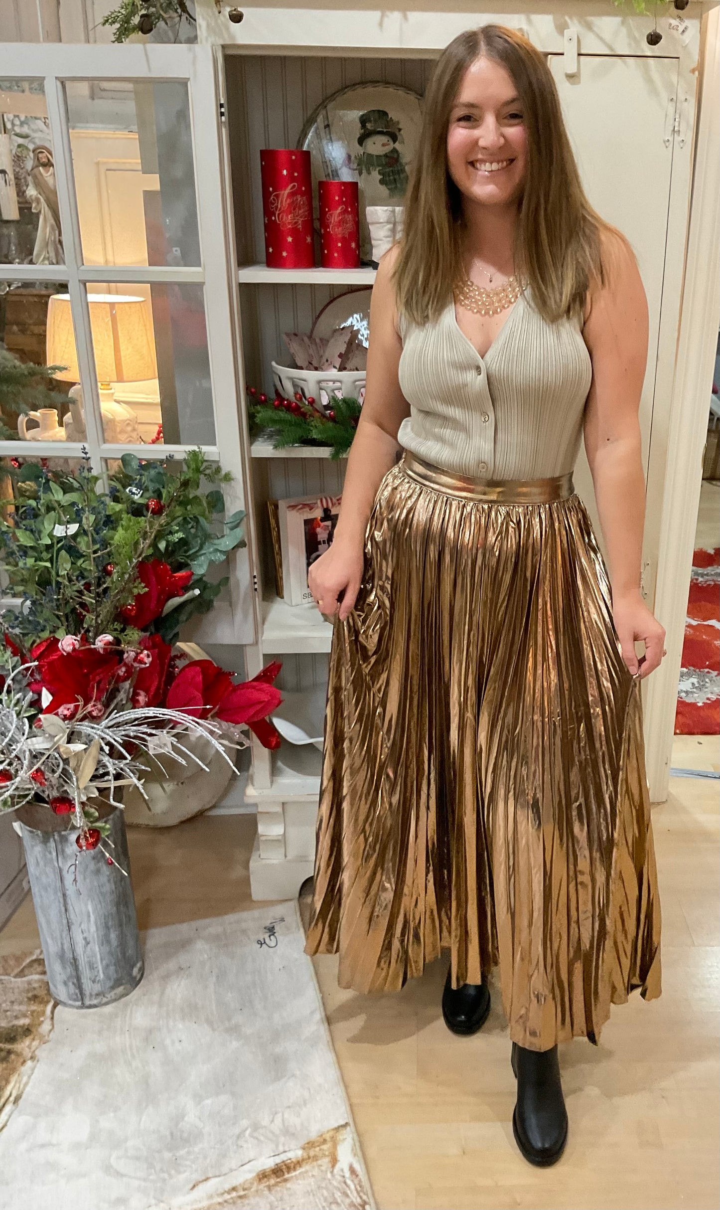 LAME PLEATED MAXI (53988