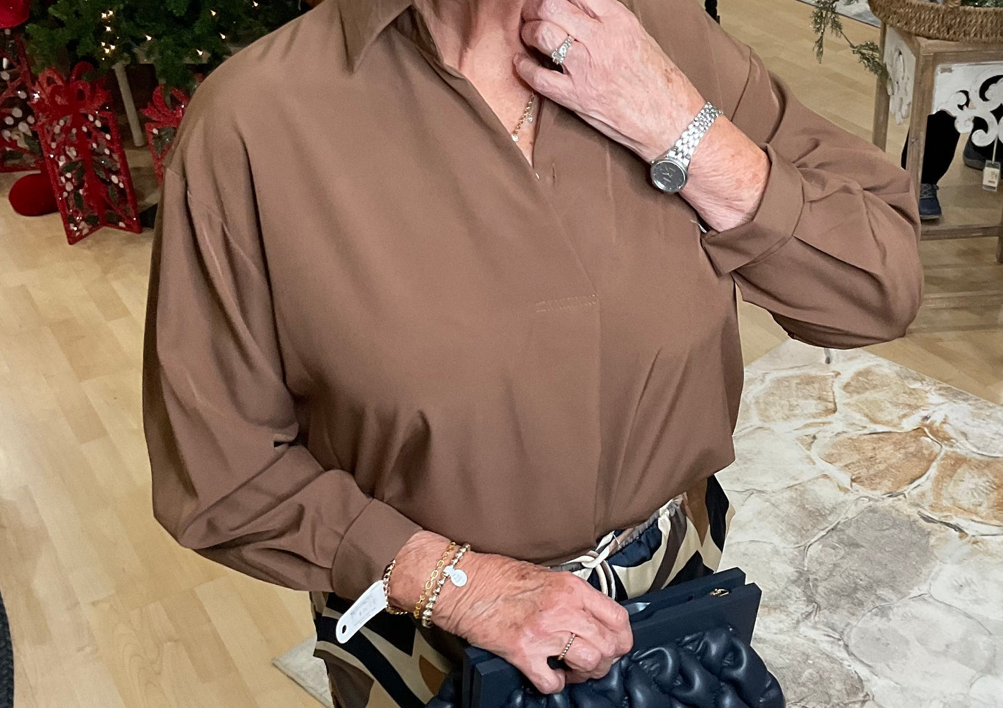 BROWN LONG SLV (9093