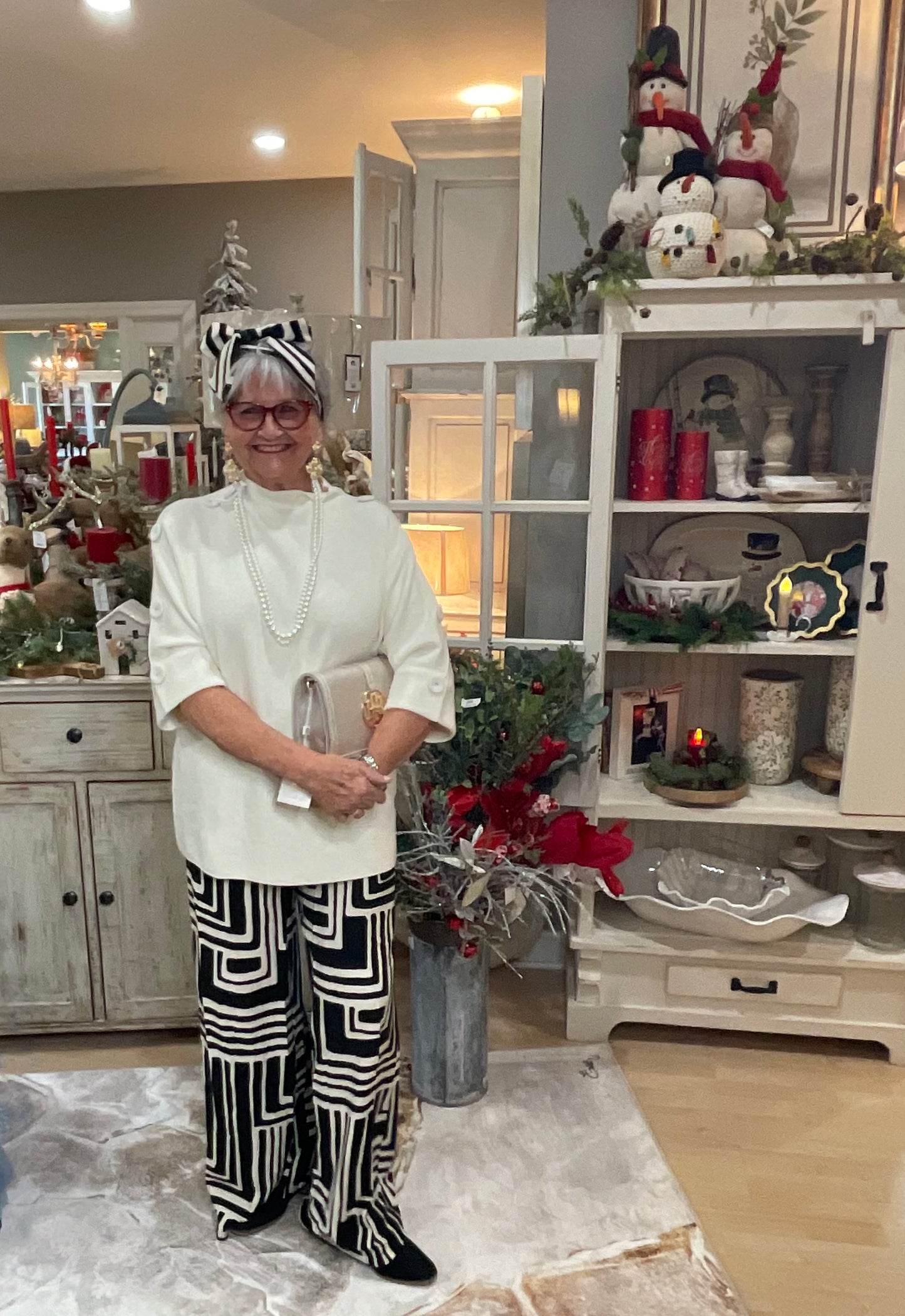 GEOMETRIC DESIGN WIDE LEG PANTS