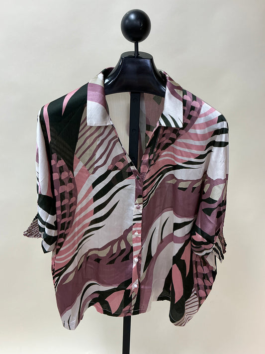 MAUVE MIX PRINT BLOUSE (K8738