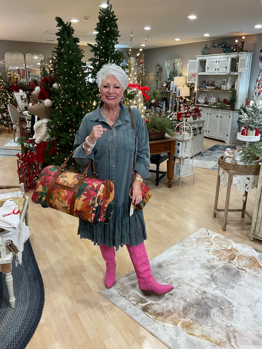 RUFFLE HEM SHIRT DRESS TOP