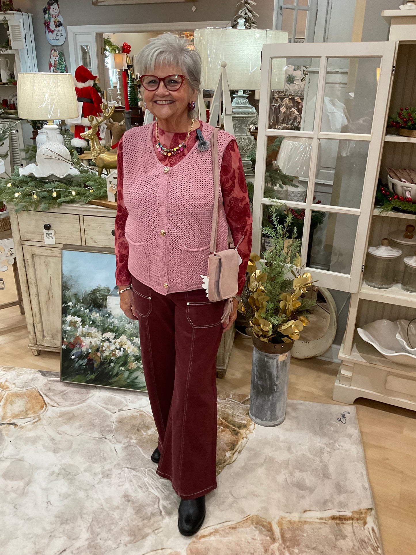 TWILL WIDE LEG PANT (75289