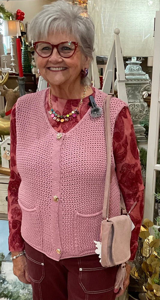 POCKET DETAIL VEST SWEATER