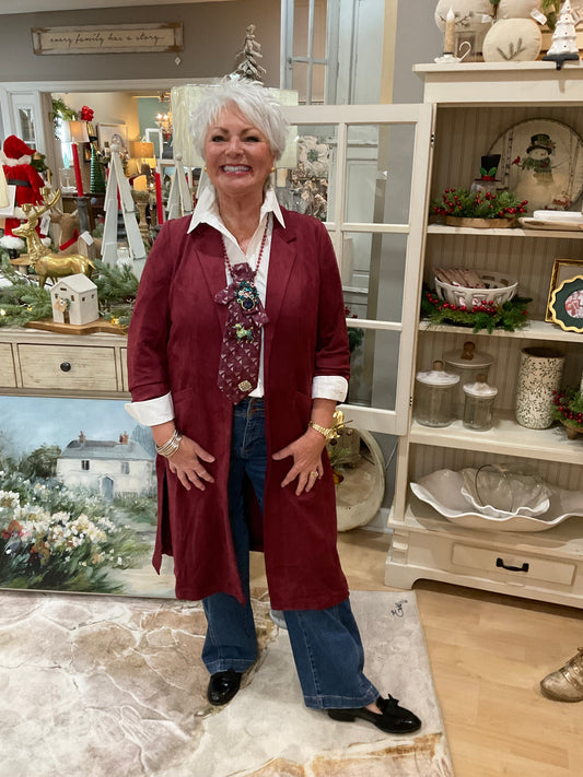 BURG FAUX SUEDE DUSTER (25831