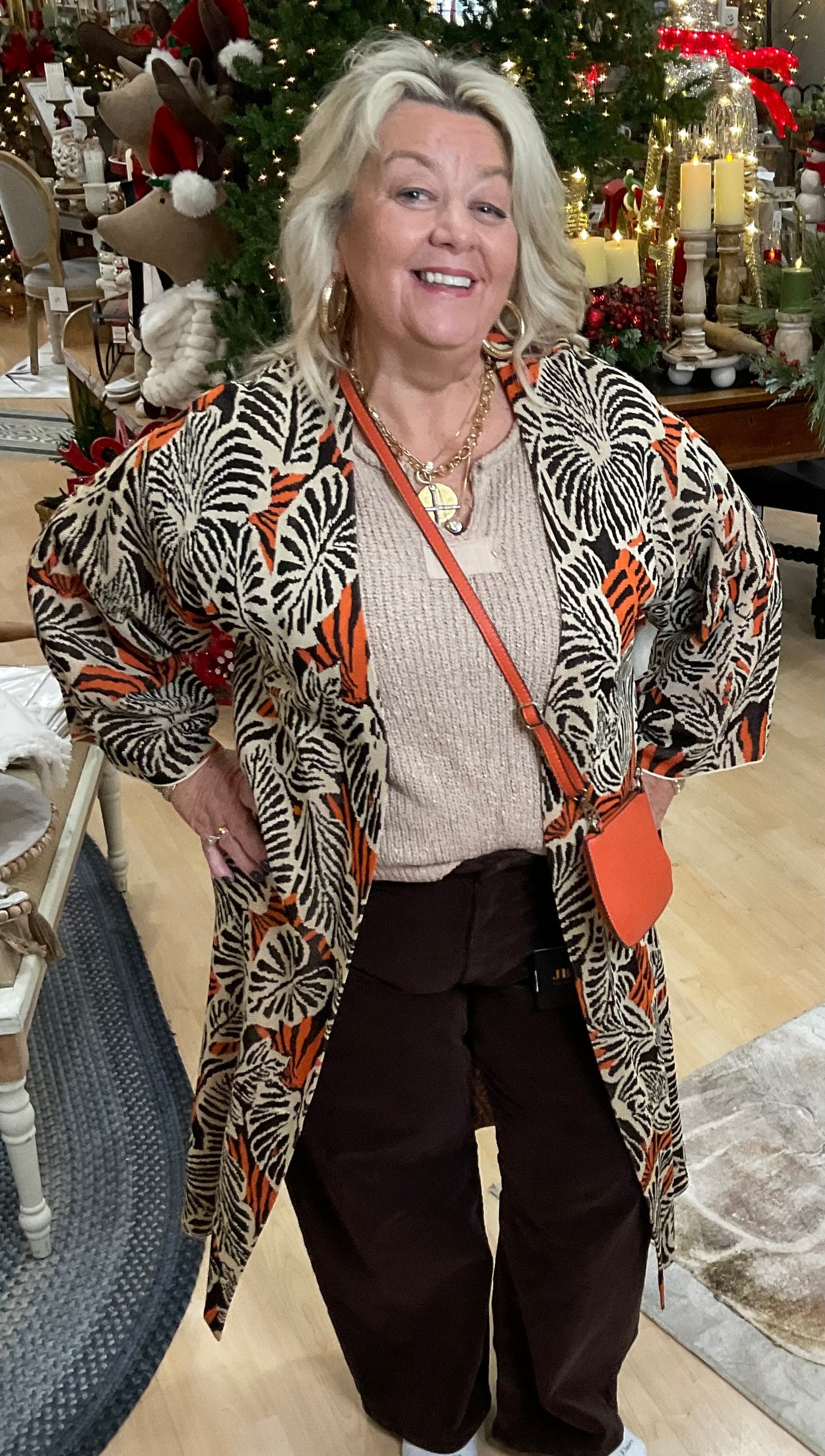 JACQUARD LONG SWEATER CARDIGAN