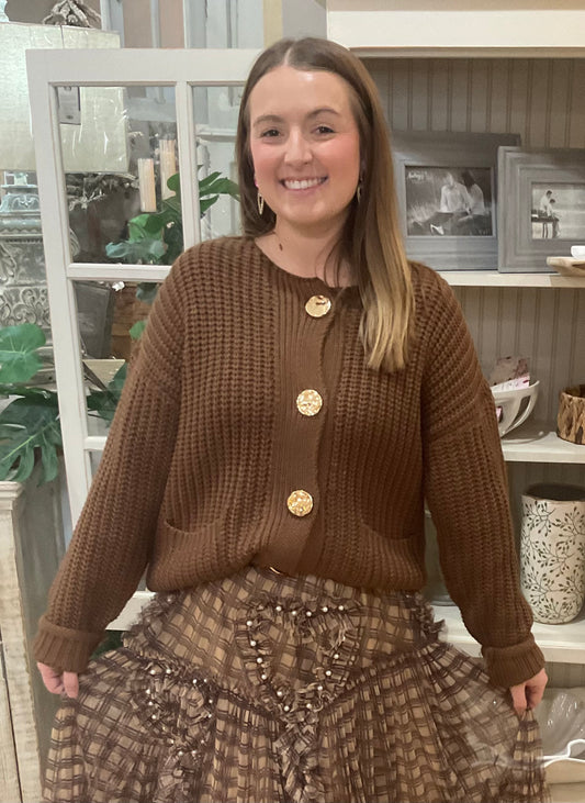 MOCHA CARDIGAN SWEATER (H50011