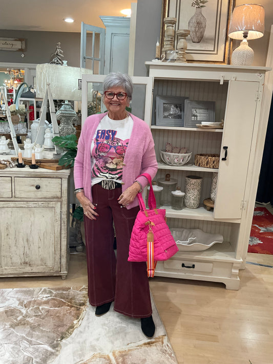 TWILL WIDE LEG PANT (75289