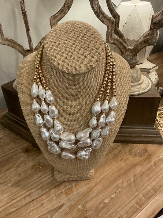 LAYERED CCB BALL & BAROQUE PEARL
