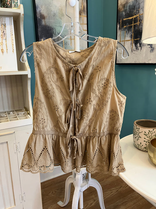 Paisley Peplum Top