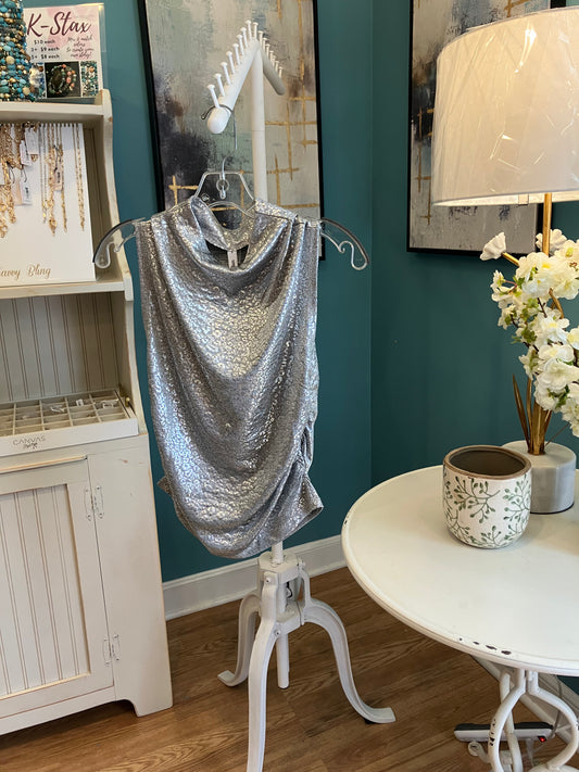 Shimmering Cowl Neck