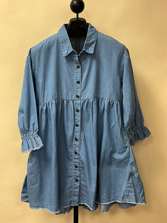 TIERED LONG SLV DRESS