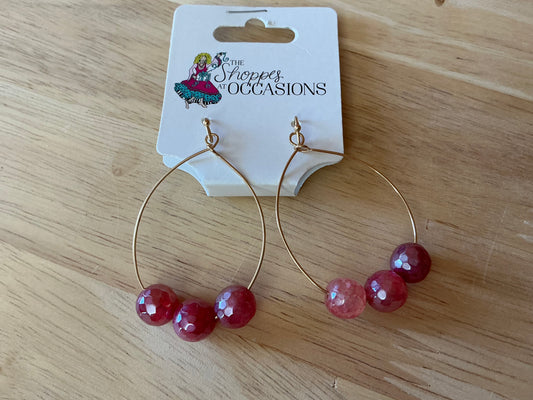 PINK BEADED EARRING