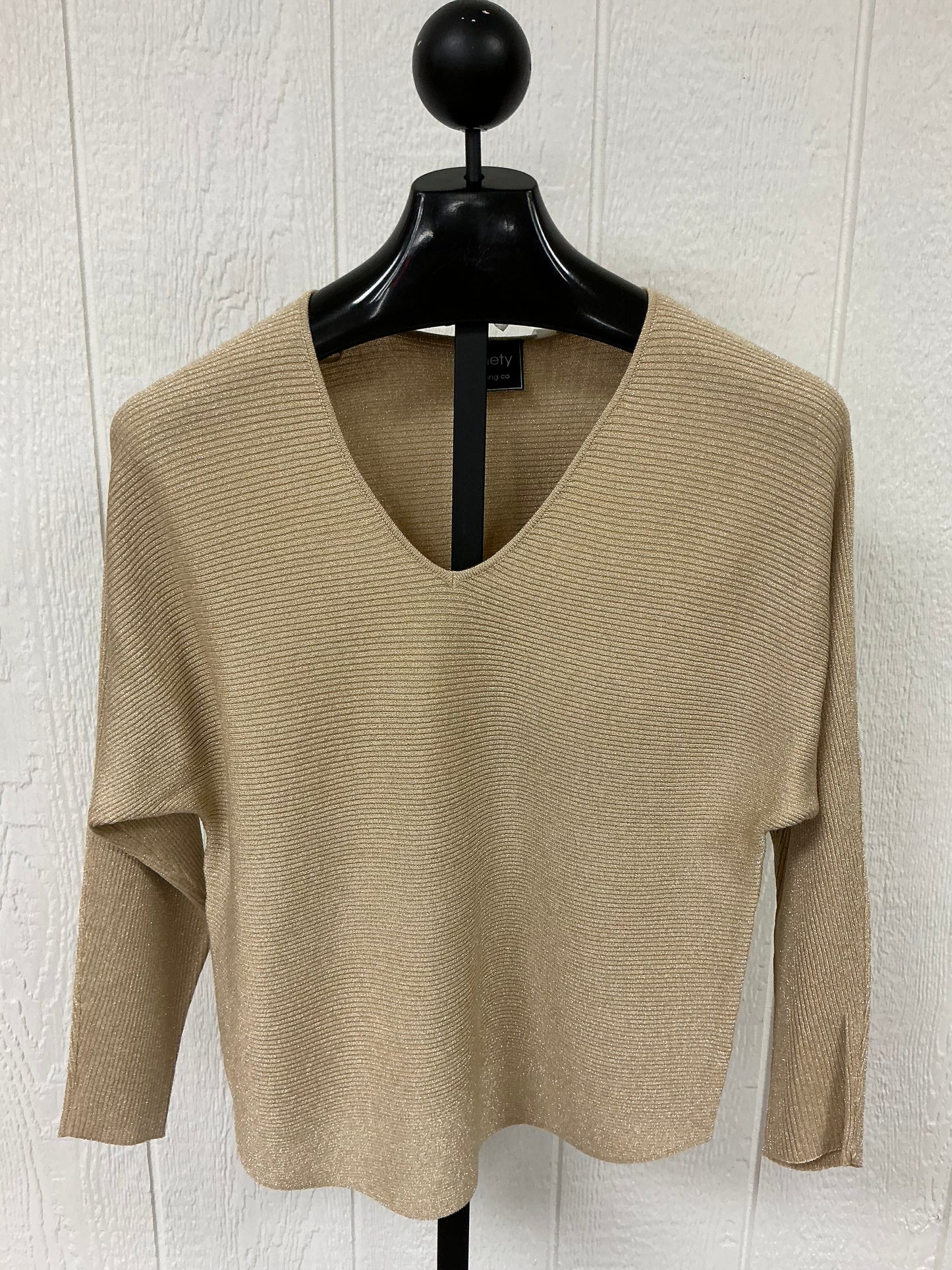 METALLIC WEAVED V/NCK TOP