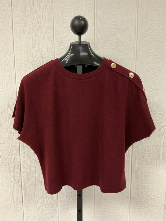 SHORT SLV BURGUNDY SWEATER