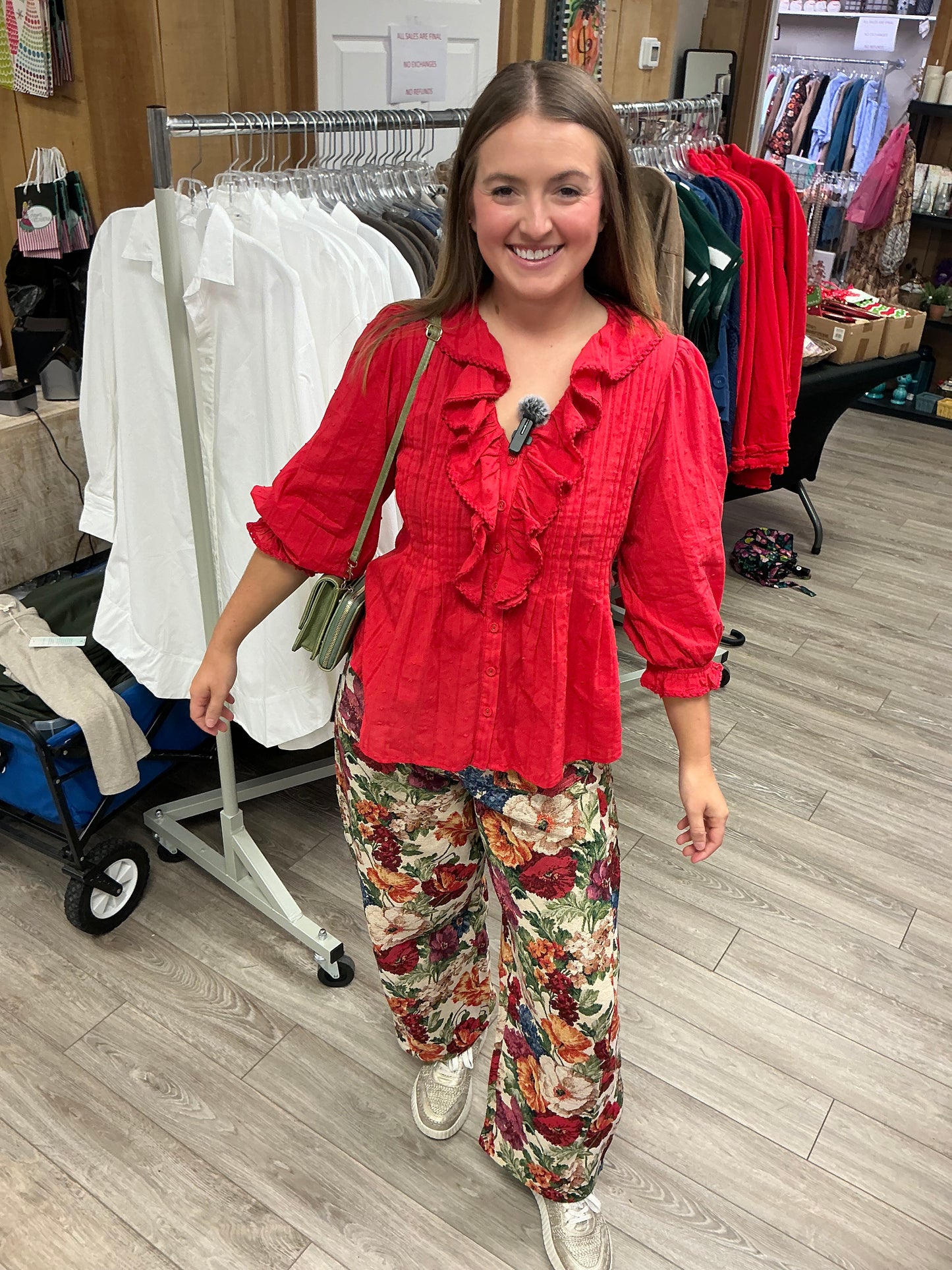 RED/PINK FLORAL PANT