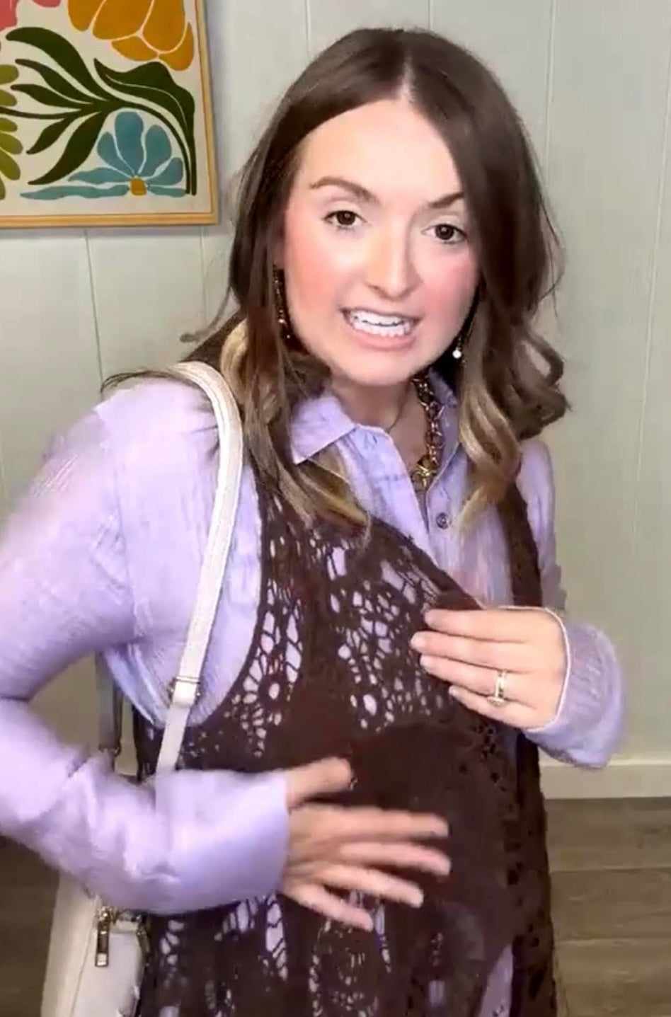 SLVLESS JACQUARD LACE VEST