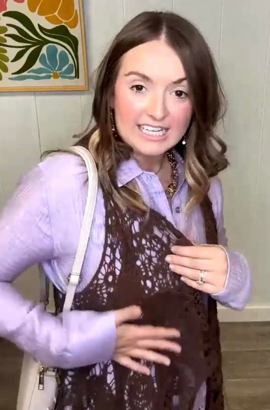 SLVLESS JACQUARD LACE VEST