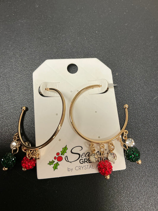 RED/WHITE/GREEN HOLIDAY EARRING
