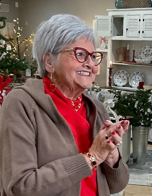 GOLD,RED & CLEAR CRYSTAL BRAC