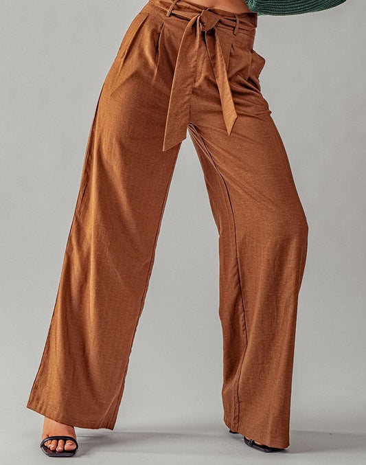 TIE WIDE LEG PANTS (0647-2407