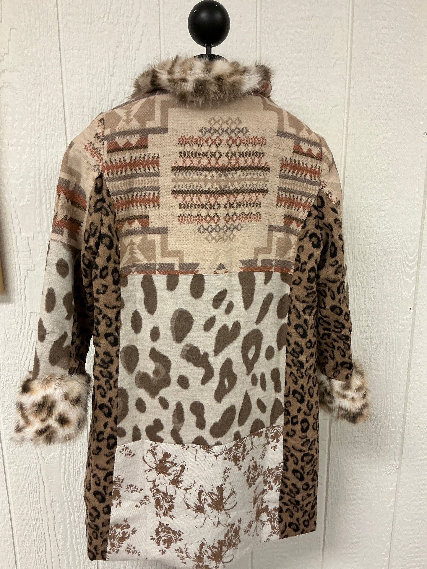 PATCHWORK JACKET/FUR TRIM