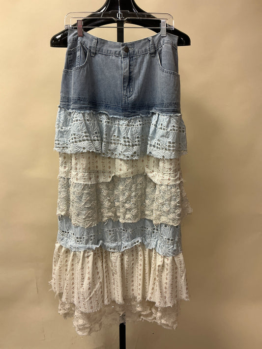 DENIM MULTI COLOR TIERD SKIRT(GWS21