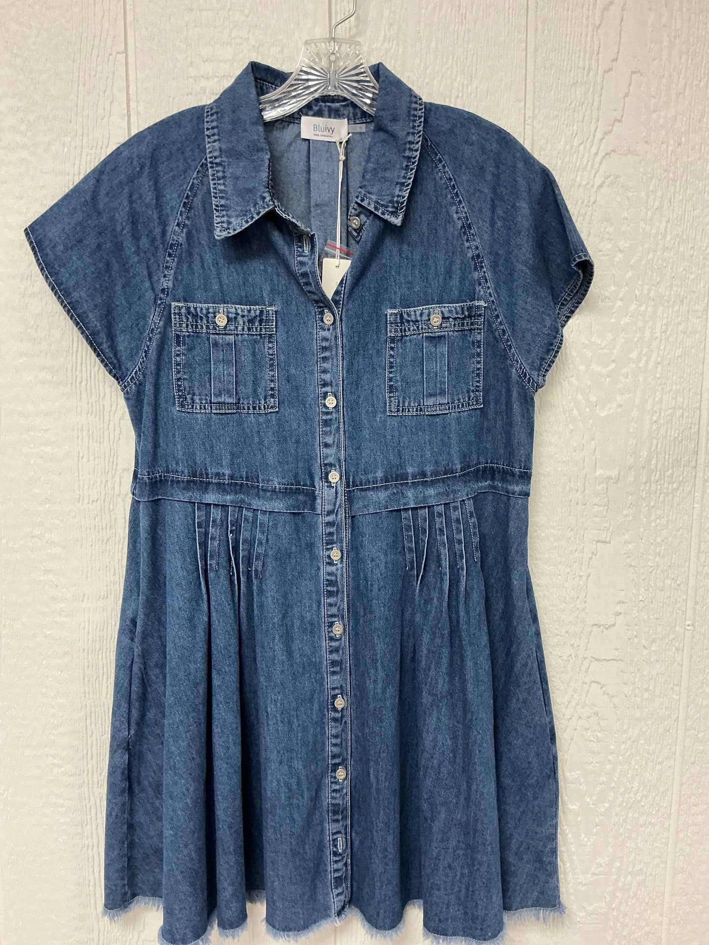 DENIM BUTTON DOWN MINI DRESS (D02295