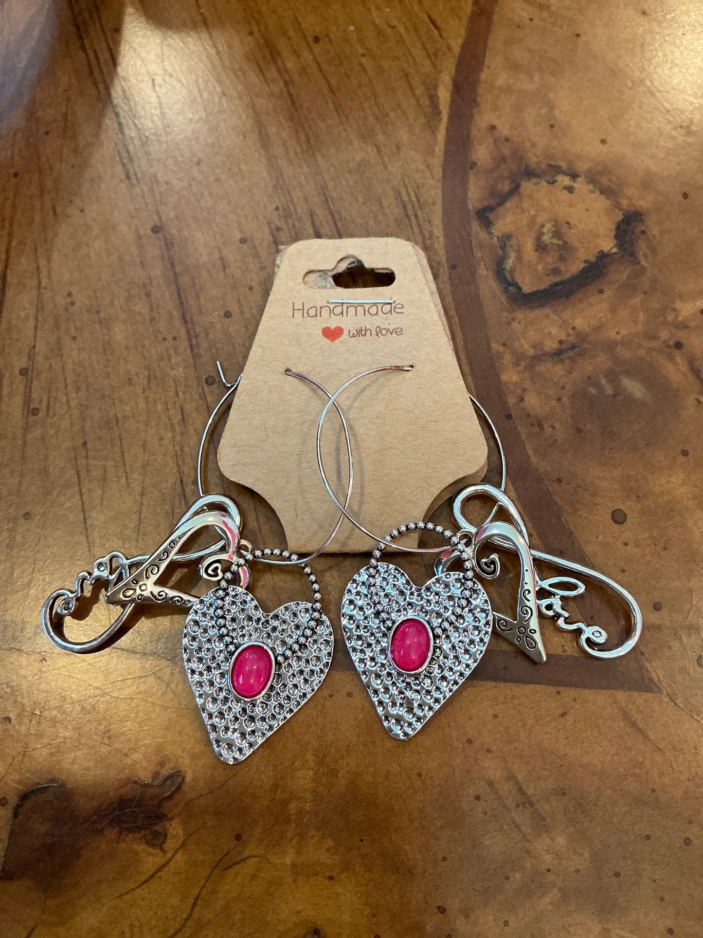 SILVER HEART/LOVE CHARM EARRINGS