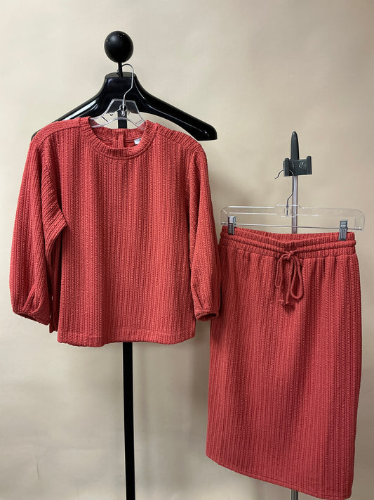 TEXTURED 3/4 SLV KNIT SET (PST7589-D