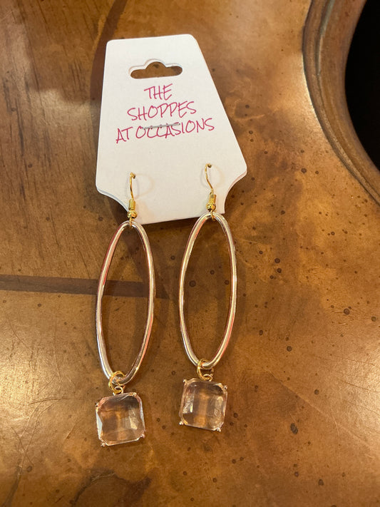 OBLONG GOLD W/RHINESTONE EAR