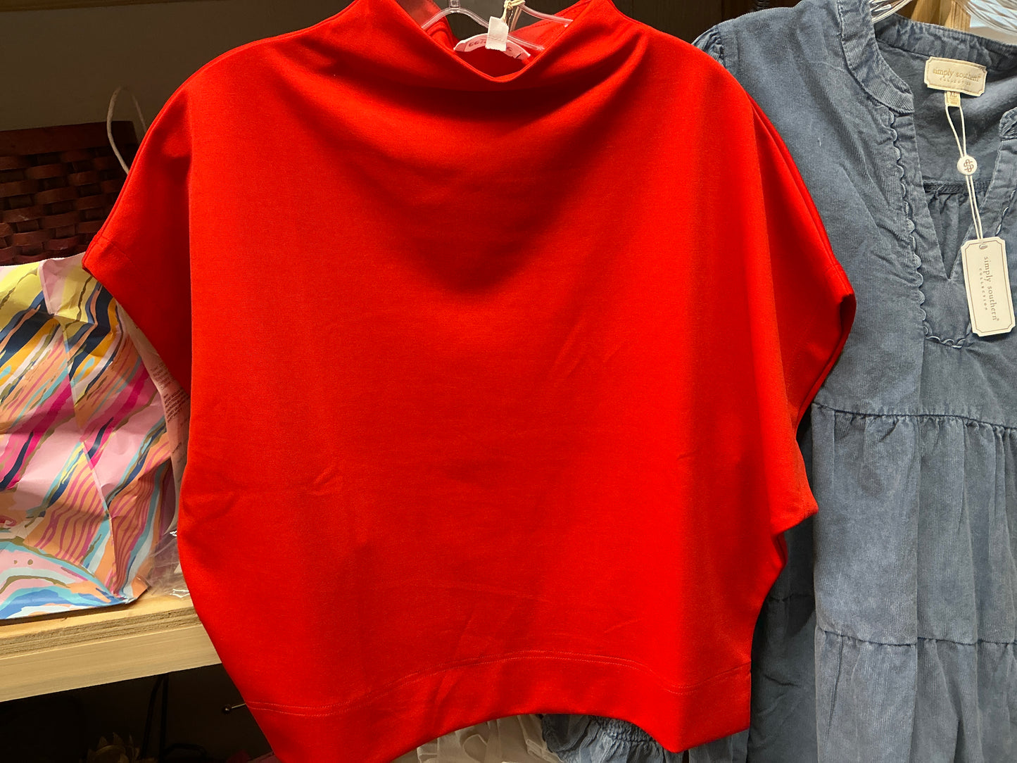 SHORT SLV MOCK NECK(TK14627