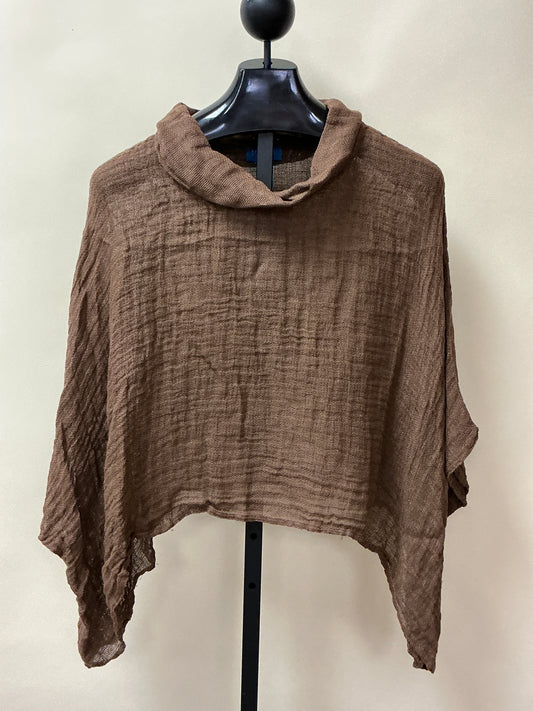 LINEN COWLNECK TOP