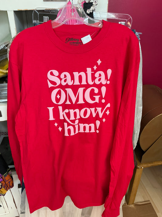 RED SANTA OMG TEE