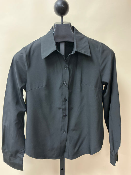 BLACK BLOUSE BUTTON FRONT