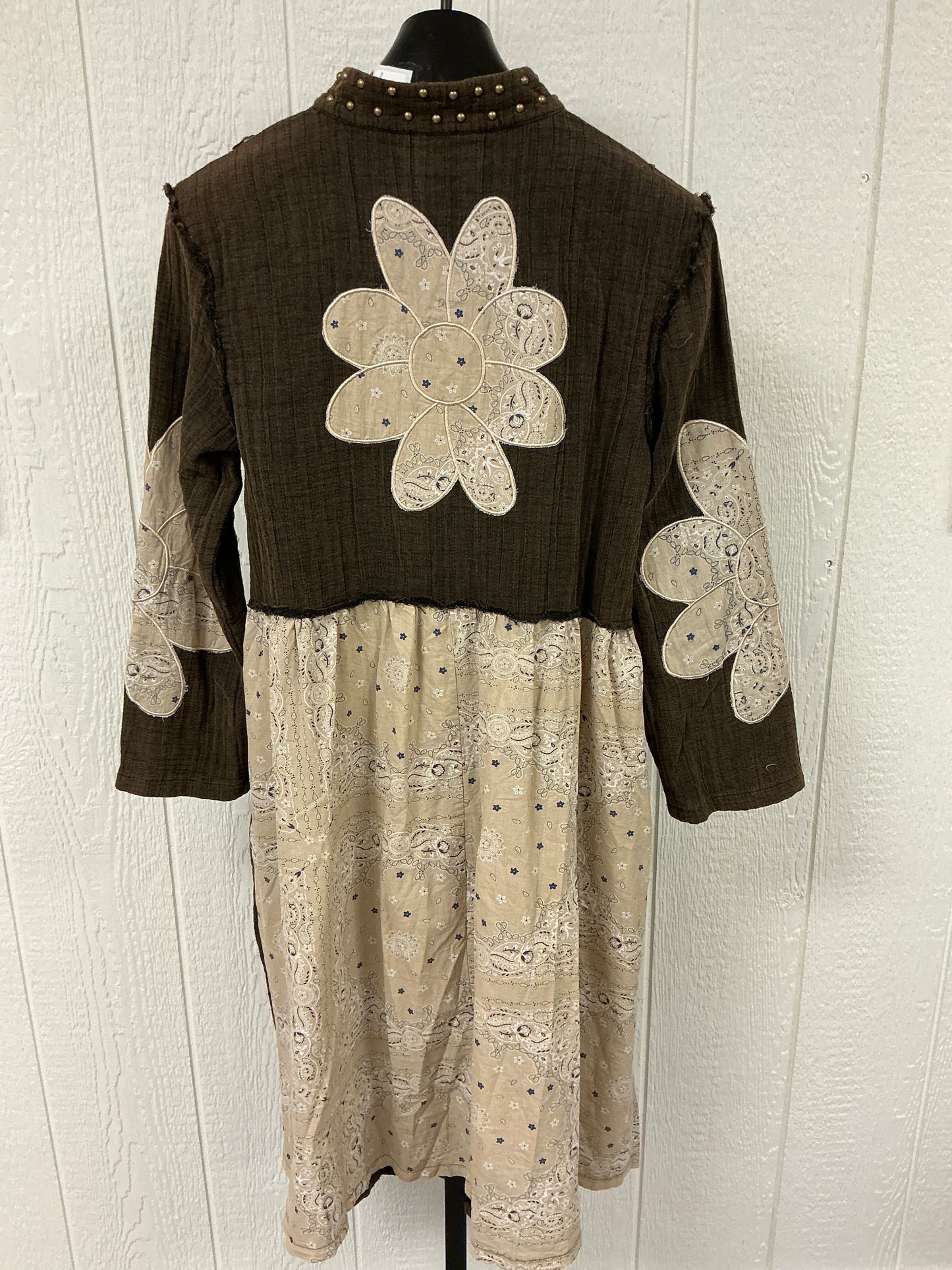 LONG SLV GAUZE FLORAL PRINT(UWT500