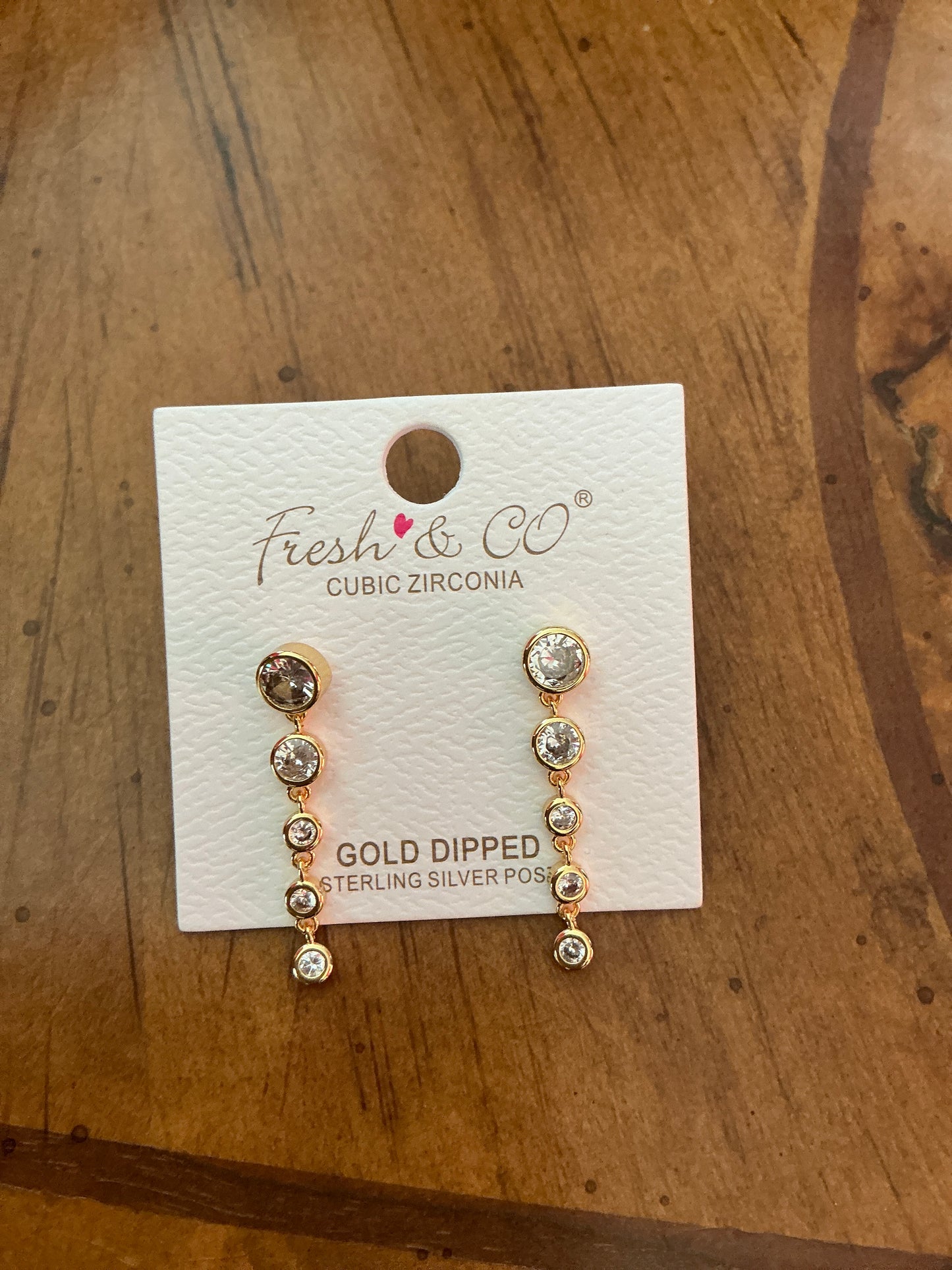 GOLD W/CLEAR RHINESTONE