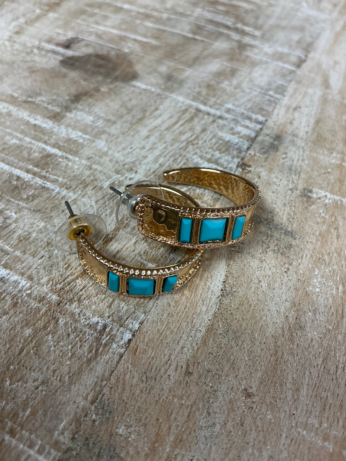 GOLD WITH STONE EARRINGS