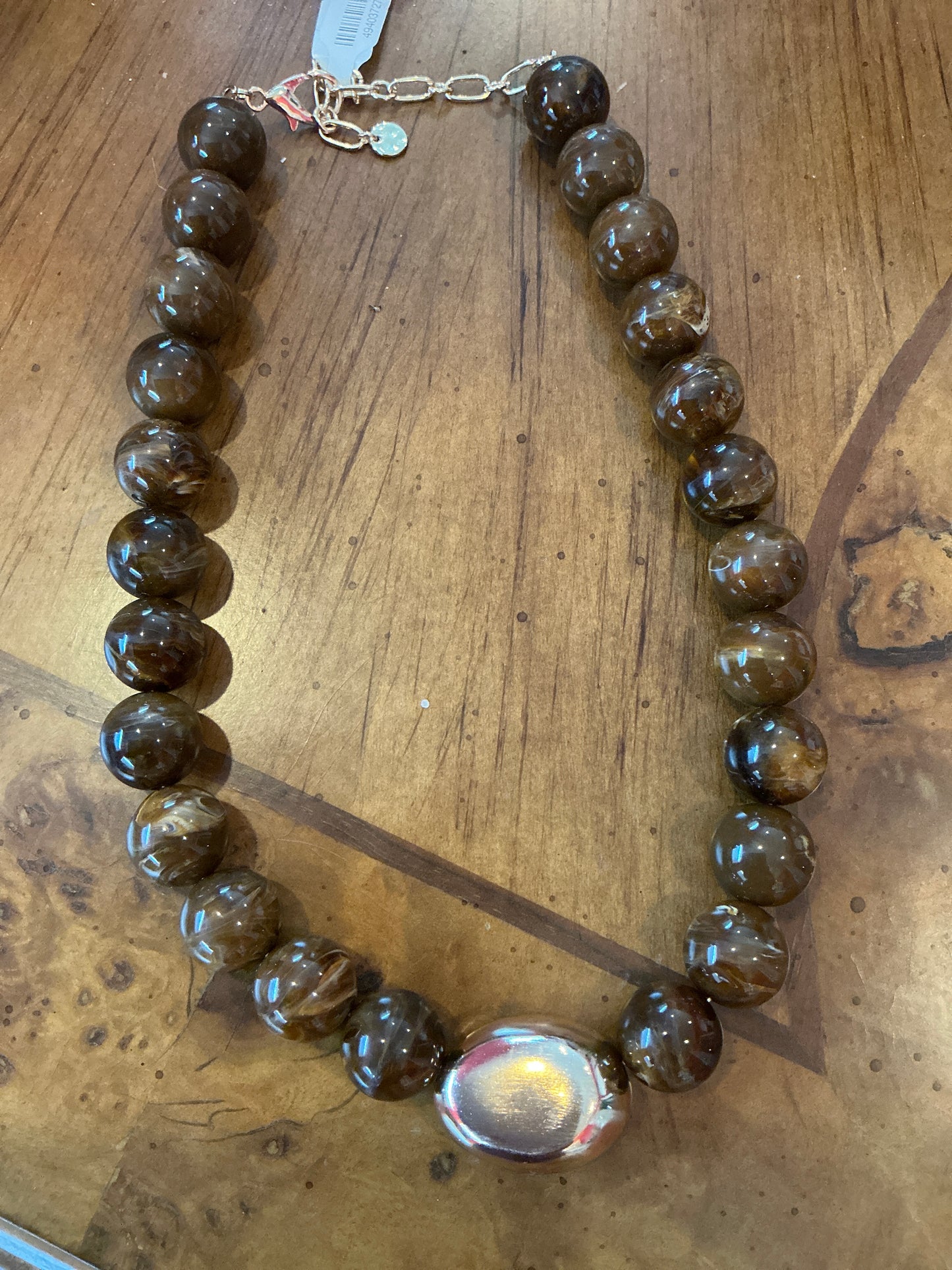 BROWN BEADED NECKLACE