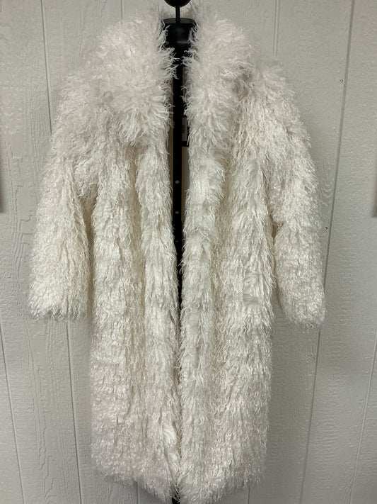 MONGOLIAN WHITE FAUX FUR COAT