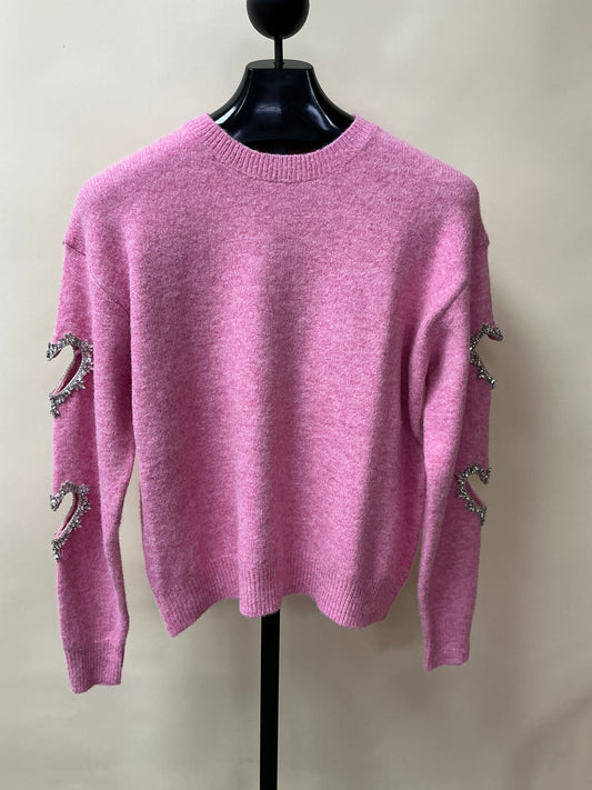 KNIT TOP W/RHINESTONE HEART(CL20827