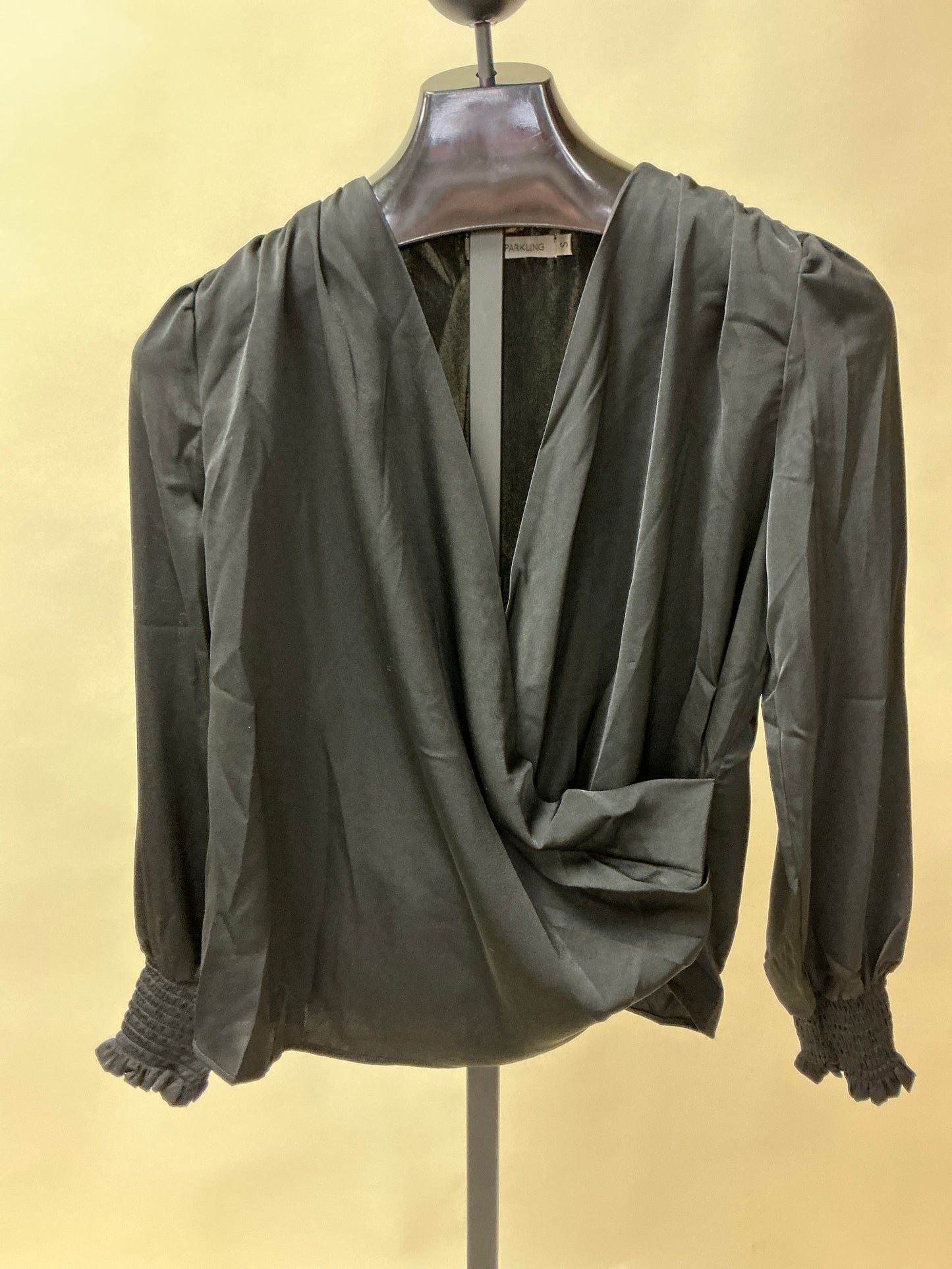 CROSSOVER LONG SILK BLOUSE(2050517