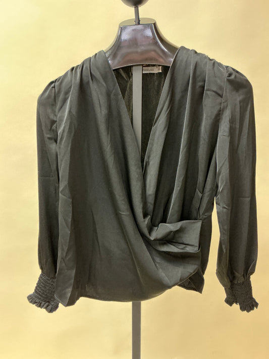 CROSSOVER LONG SILK BLOUSE(2050517