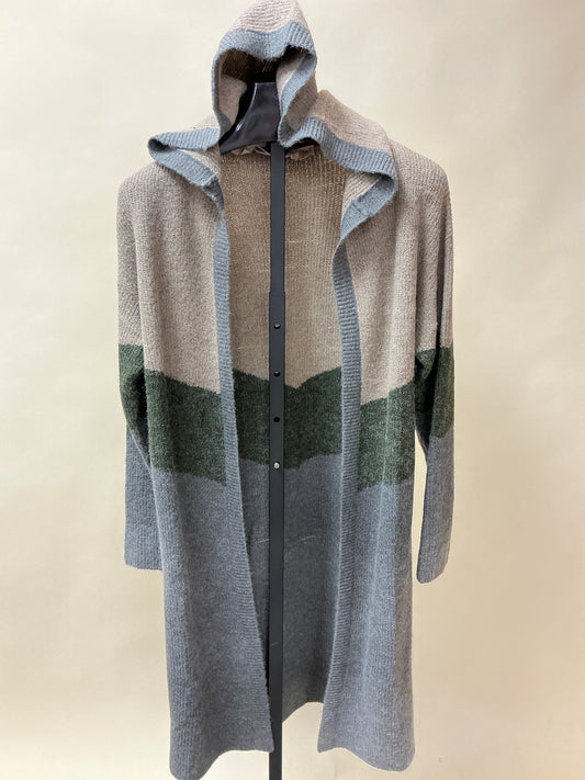 CHEVRON HOODED CARDIGAN(38200