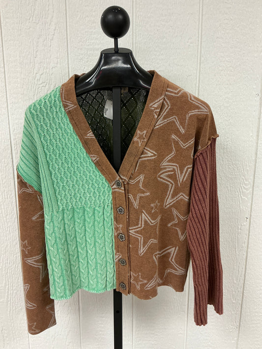 STAR PATTERN FRANCH TERRY SWEATER