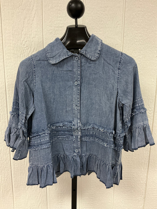 CHAMBRAY JKT W/RUFFLE(OLS-4898SW