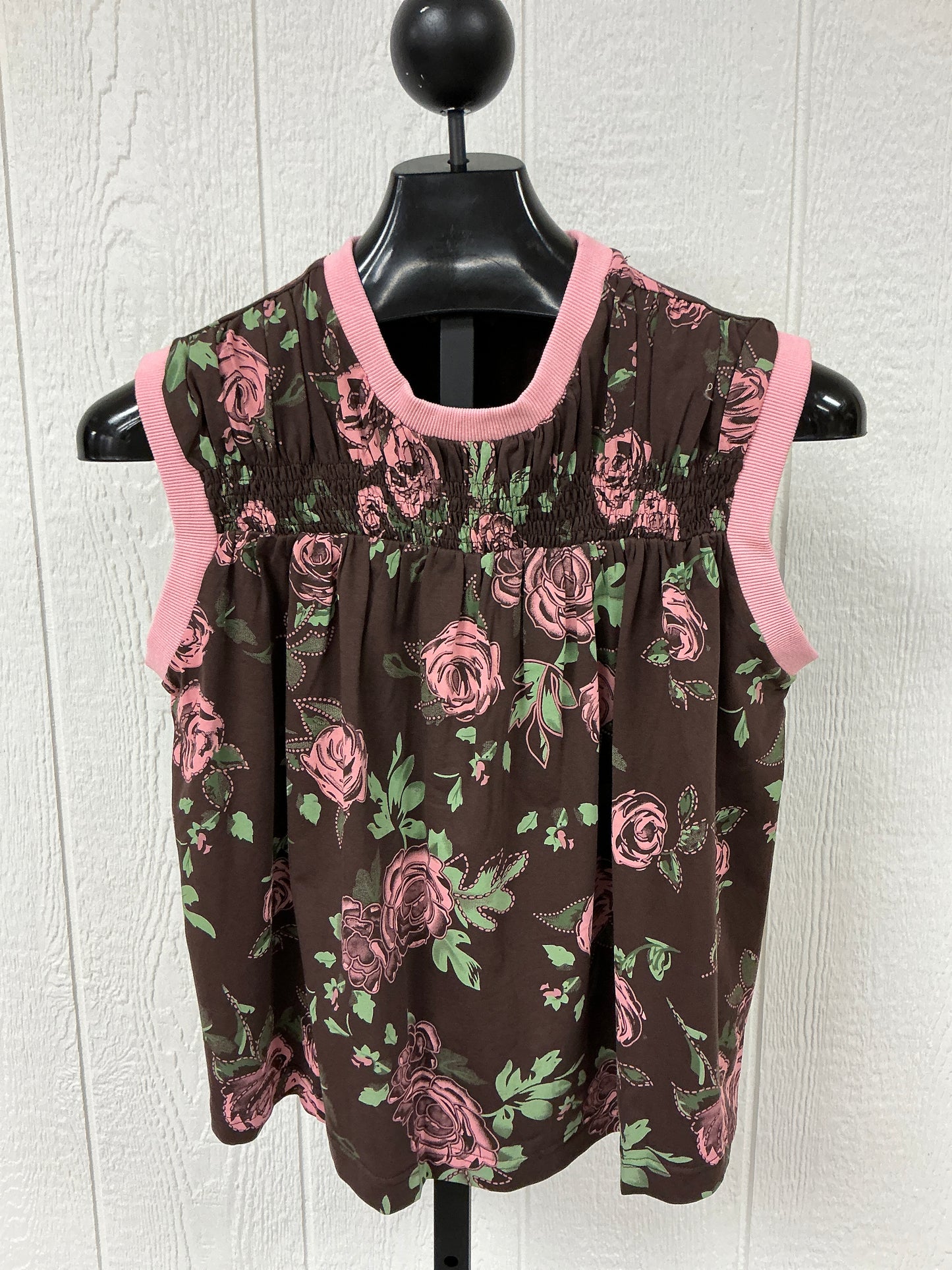 FLORAL PRINT SMOCKED TOP