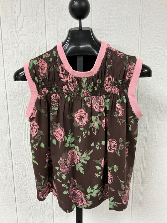 FLORAL PRINT SMOCKED TOP