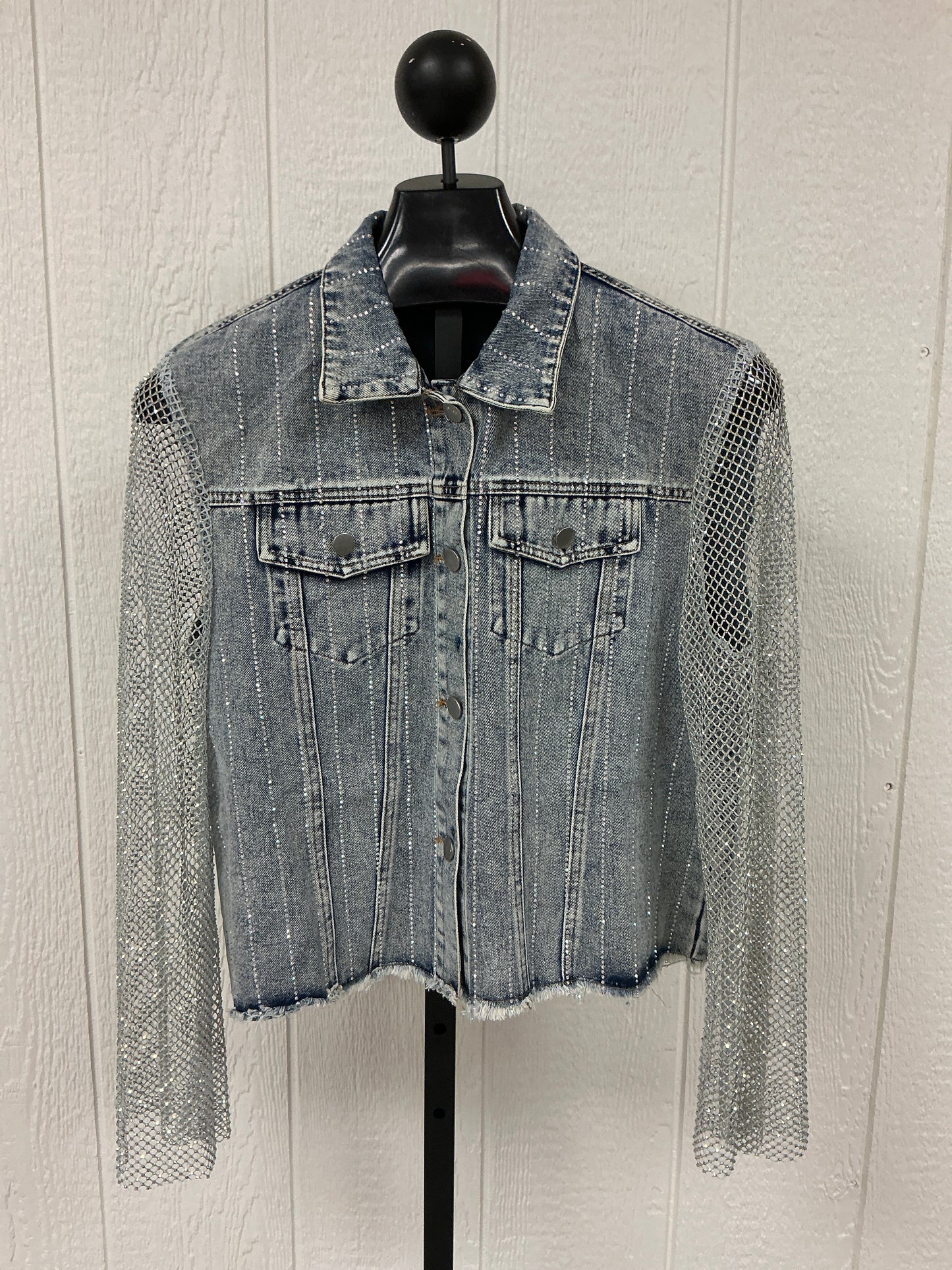 DENIM JKT/MESH STONE SLV(OLS-4777