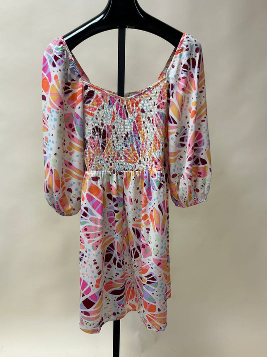 ABSTRACT ALLURE WOVEN MINI DRESS (PLUS)-PP
