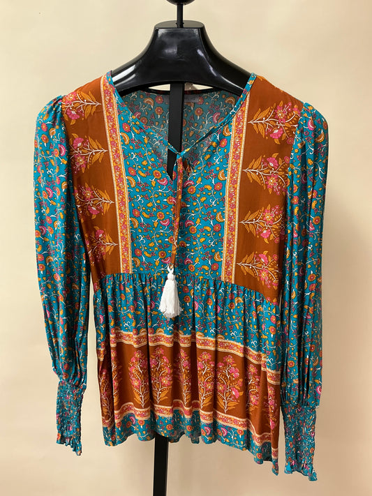 LONG SLV PRINT BLOUSE (W20503838
